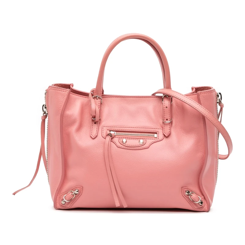Balenciaga Pre-Loved Mini Leather Papier A4 Zip Around Tote Handbag