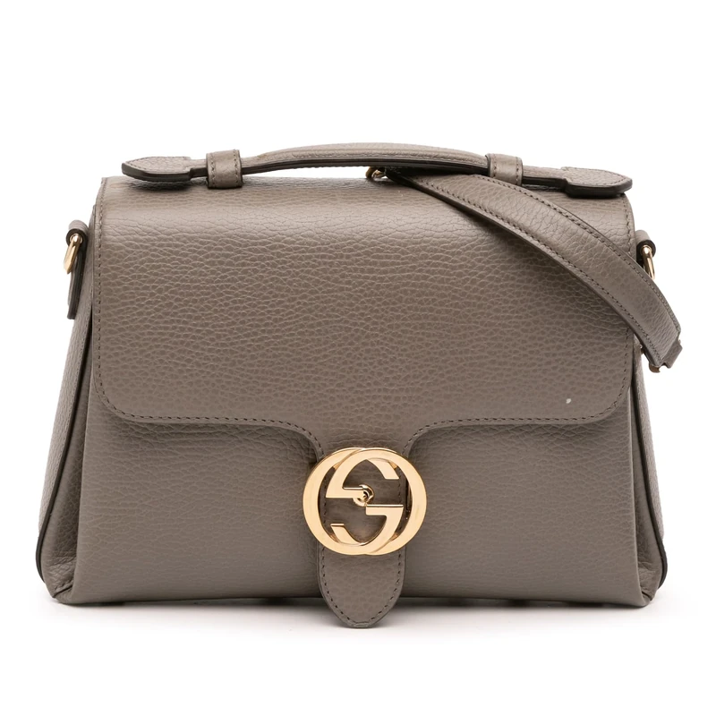 Gucci Pre-Loved Small Dollar Calf Interlocking G Satchel Handbag