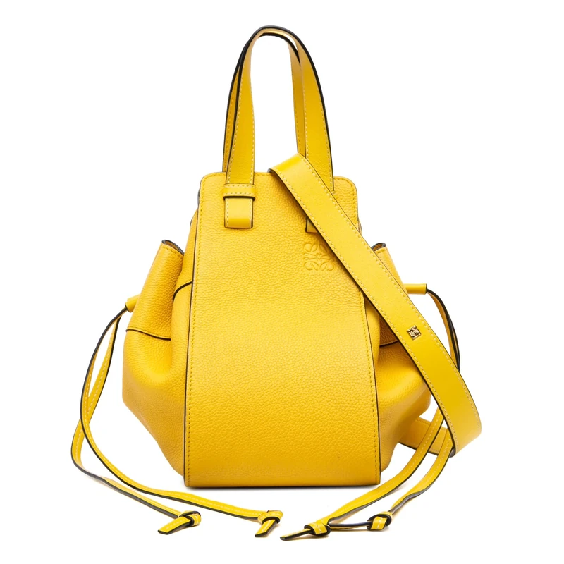 LOEWE Pre-Loved Small Grained Calfskin Drawstring Hammock Satchel Handbag