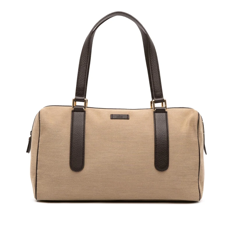Pre-Loved Canvas Boston Handbag