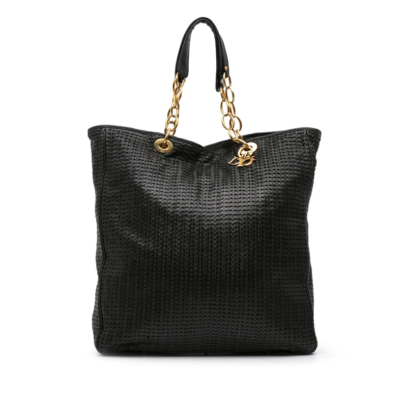 Dior Pre-Loved Large Woven Lambskin Lady Soft Shopping Tote Bag