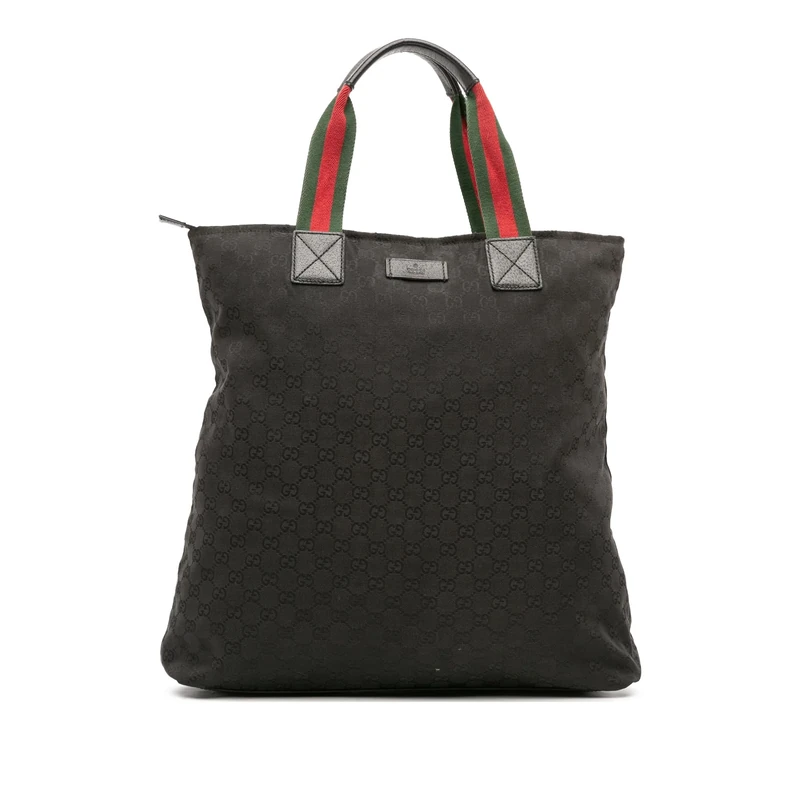 Gucci Pre-Loved GG Canvas Web Tote Bag