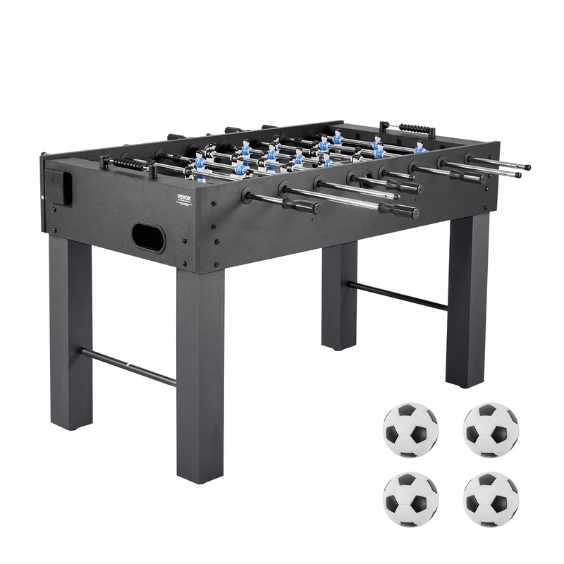 VEVOR Foosball Table, 137 cm Standard Size Table, Indoor Full Size Foosball Tables for Home, Family, and Game Room, Durable Soccer Set, Includes 4 Balls, Score Keeper, and 2 Cup Holders