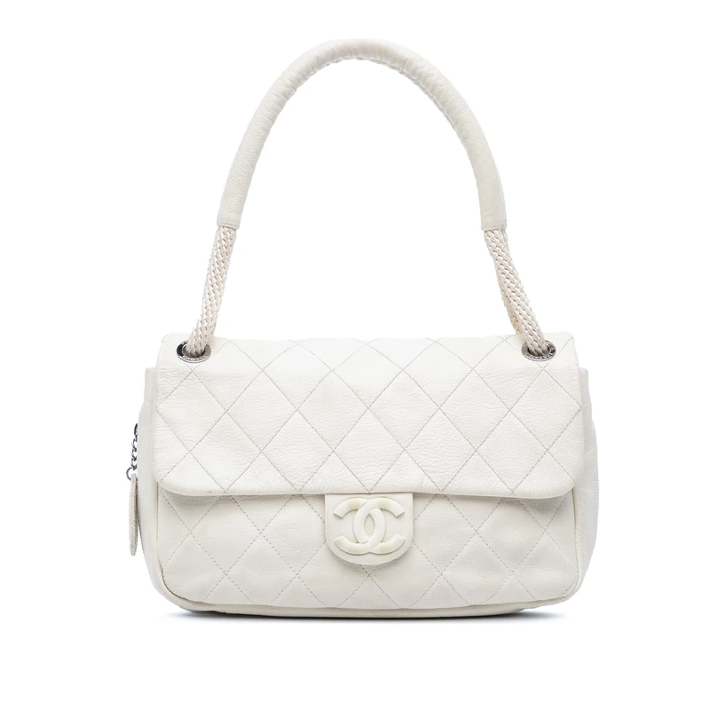 Chanel Pre-Loved Quilted Calfskin Expandable Zip Yacht Flap Shoulder Bag - Image 1