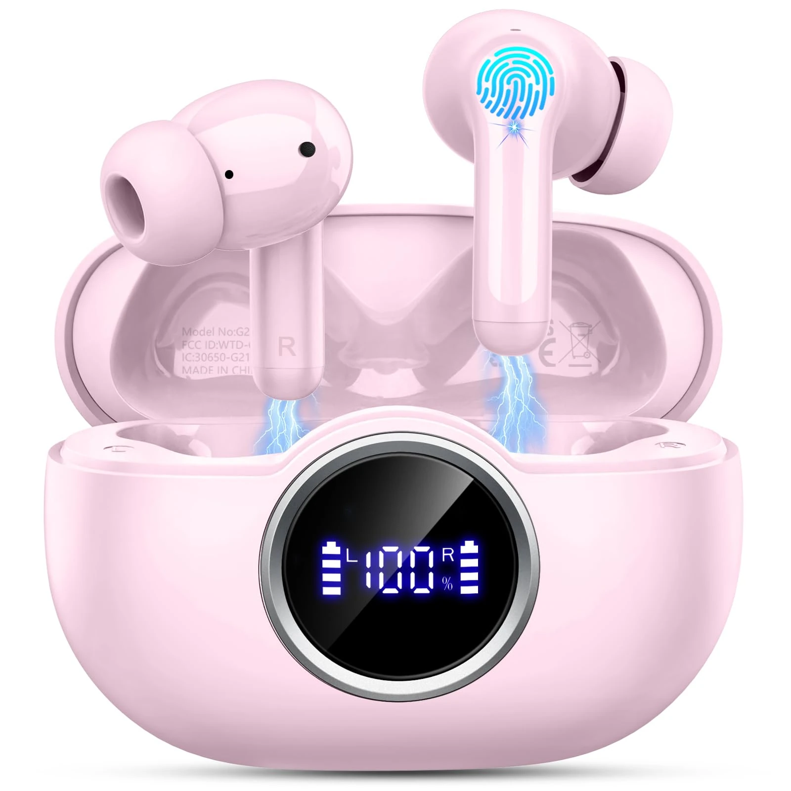 Wireless Earbuds, Bluetooth 5.4 Headphones in Ear with 4 ENC Ear Buds, 2025 New Wireless Headphones Noise Cancelling Mic, HiFi Stereo Bluetooth Earphone 36H Playtime, IP7 Waterproof Lightweight/USB-C