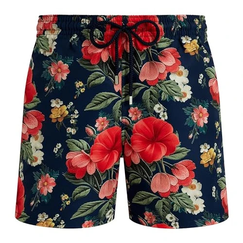 Vilebrequin, Swim Shorts Flowers, M, Navy