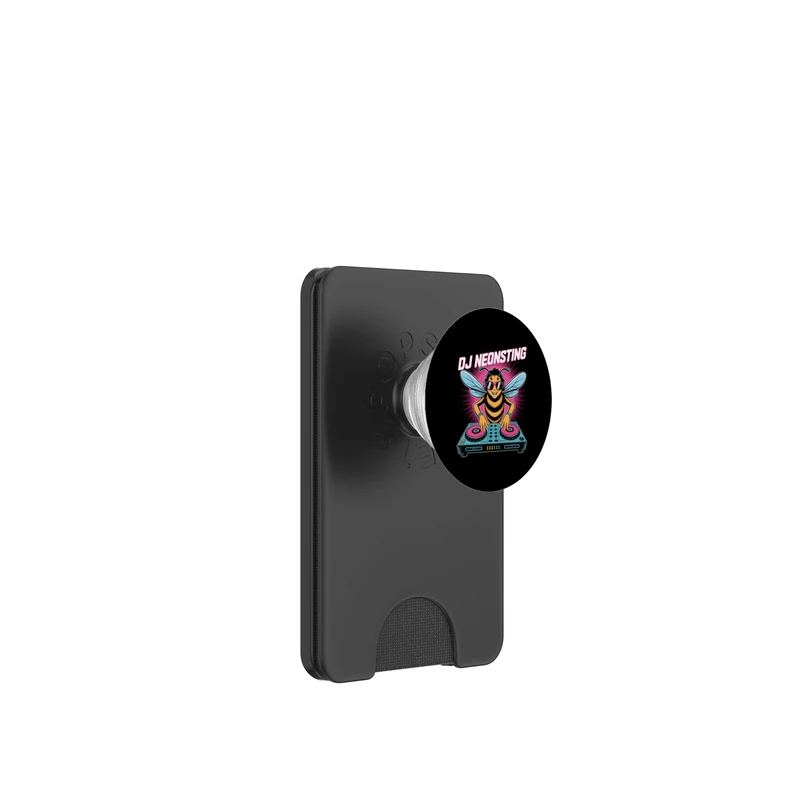 DJ NEONSTING Bee EDM Rave Turntable Club Vibes PopSockets PopWallet for MagSafe - Image 1