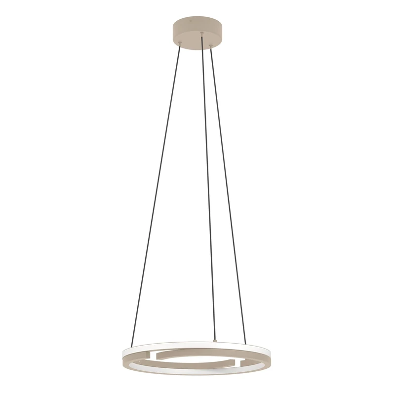 Eglo LED Pendant lamp Mezzomonte, dimmable Dining Table Light with Remote, Hanging Ceiling lamp, Metal Room Fixture in Sand and White, Warm to Cool 4400 lumens