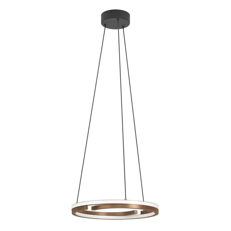Eglo LED Pendant lamp Mezzomonte, dimmable Dining Table Light with Remote, Hanging Ceiling lamp, Metal Room Fixture in Black, Bronze, White, Warm to Cool 4700 lumens