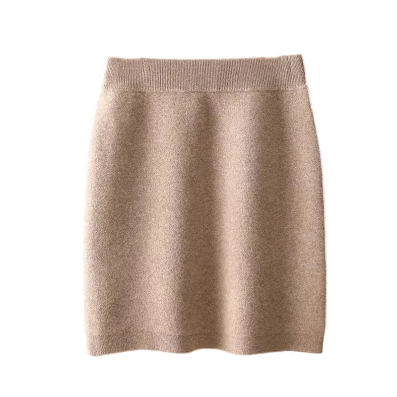 Women's Merino Wool Skirts Mini Slim Short Above Knee Wool Skirt