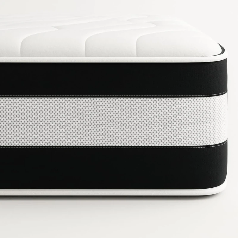 Resti Sleep Support Mattress – Orthopaedic Comfort, Black Border Design – Medium | Bonnell Spring Support, Quilted Top, Fire Resistant, UK Made (Double)