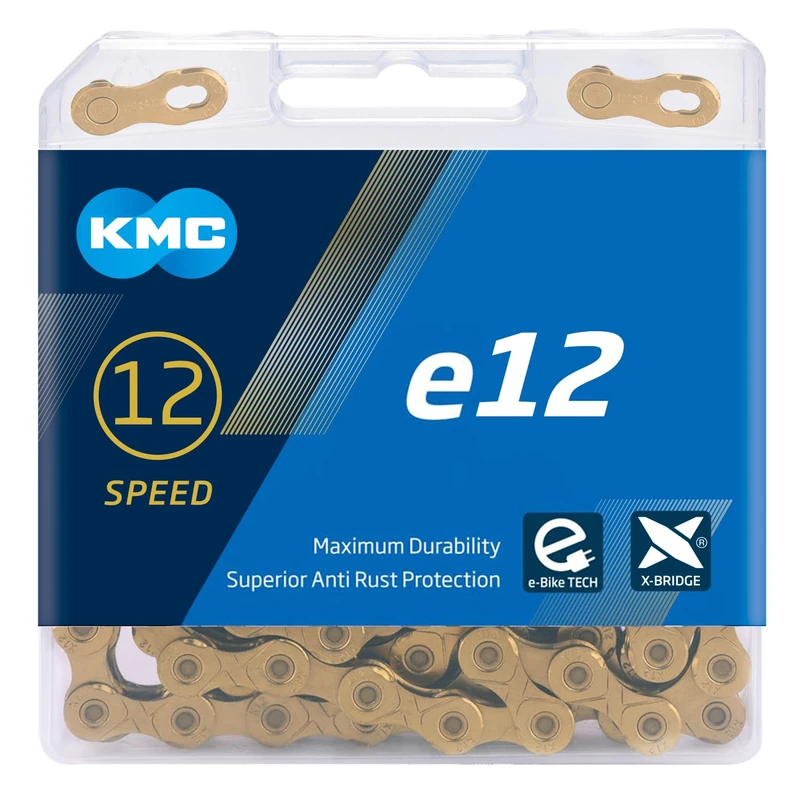KMC e12 12-Speed e-Bike Chain, 130 Link, Ti-N Gold