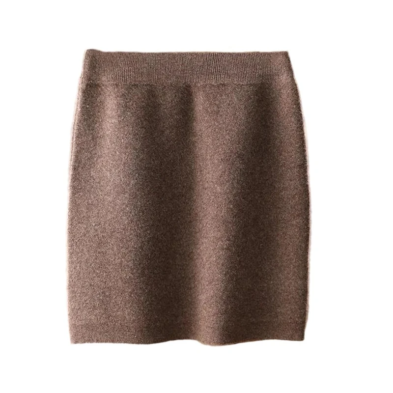 Women's Merino Wool Skirts Mini Slim Short Above Knee Wool Skirt