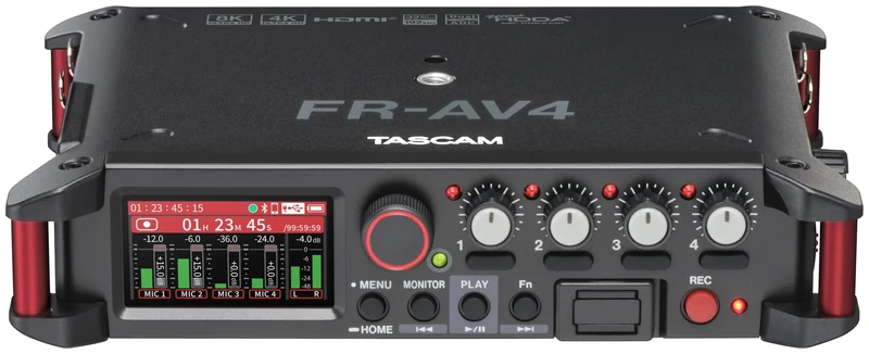 TASCAM FR-AV4 Professional 4 Track Field Recorder with 32-bit Float, Timecode & HDMI Sync, Cascadable