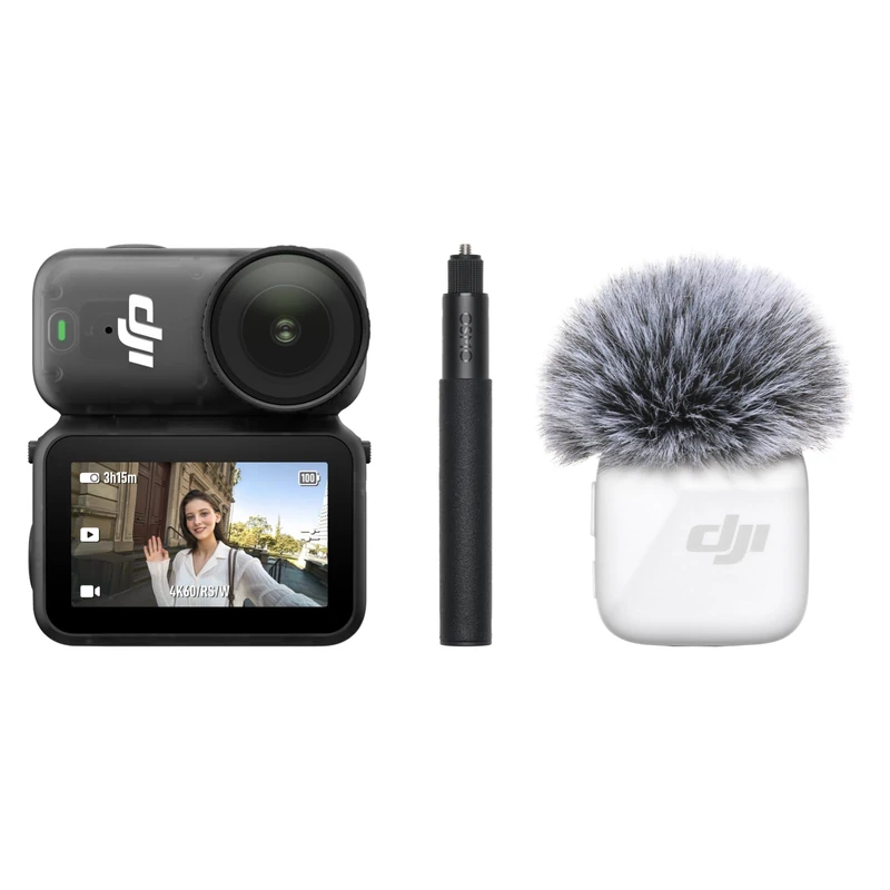 DJI Osmo Nano Vlog Combo (128GB) - 4K Portable Vlogging Camera with Mic Mini TX Black, Hands-Free POVs, 143° Wide FOV, 200-Min Recording, Stabilization, Magnetic Cam for Travel, Vlog