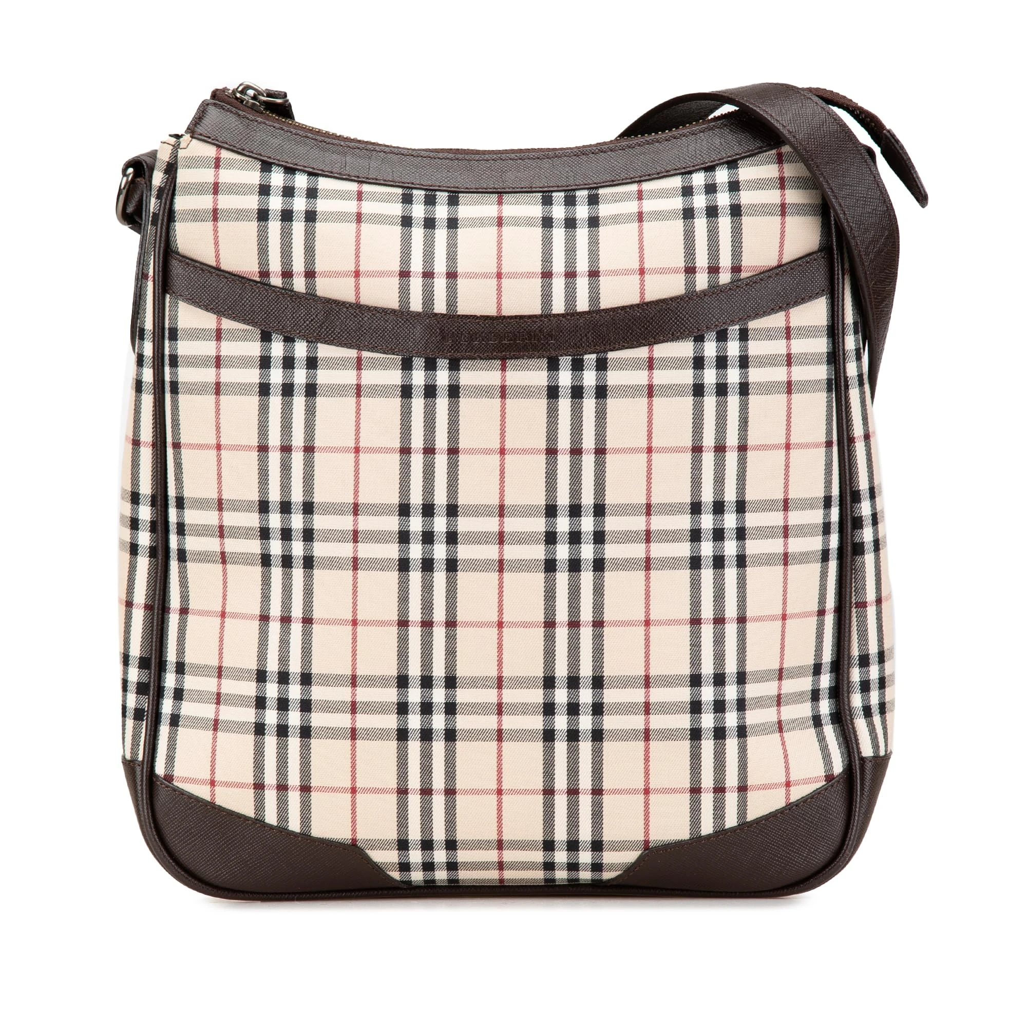 BURBERRY Pre-Loved House Check Canvas Crossbody Bag
