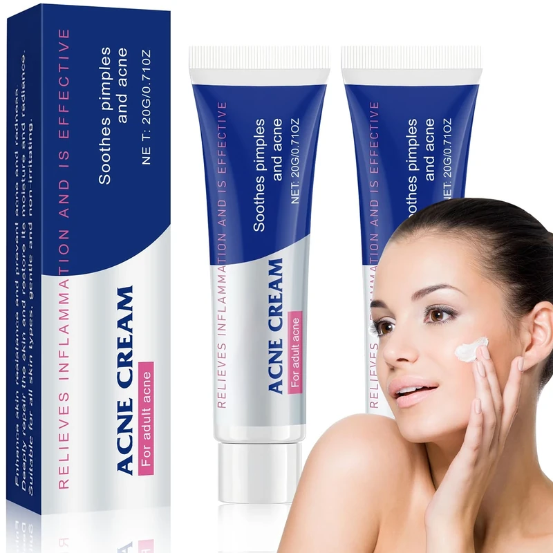 Dabacc Acne Treatment Cream, 2PCS Pimple Cream with S-alicylic acid, Face Care Acne Creams, Fast Acting Spot Treatment, Reduces Blemishes & Breakouts, Gentle Skin Care for All Skin Types (40ml)