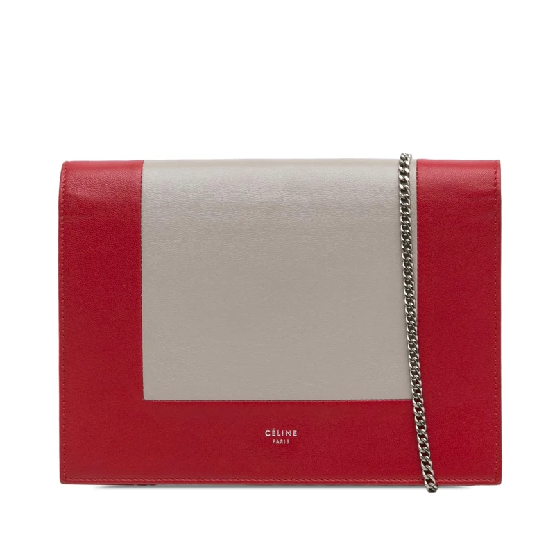Celine Pre-Loved Leather Frame Wallet On Chain Handbag Crossbody Bag