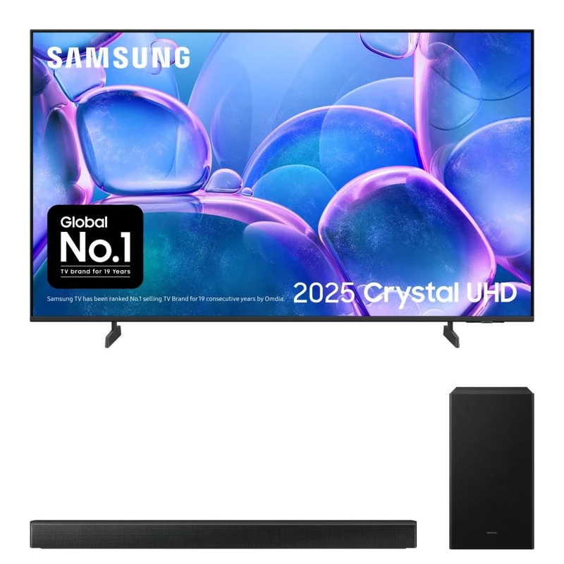 Bundle of Samsung Crystal UHD 50" U7000F 4K Smart TV + Samsung B46CF 2.1ch B-series Soundbar with Subwoofer (2025)