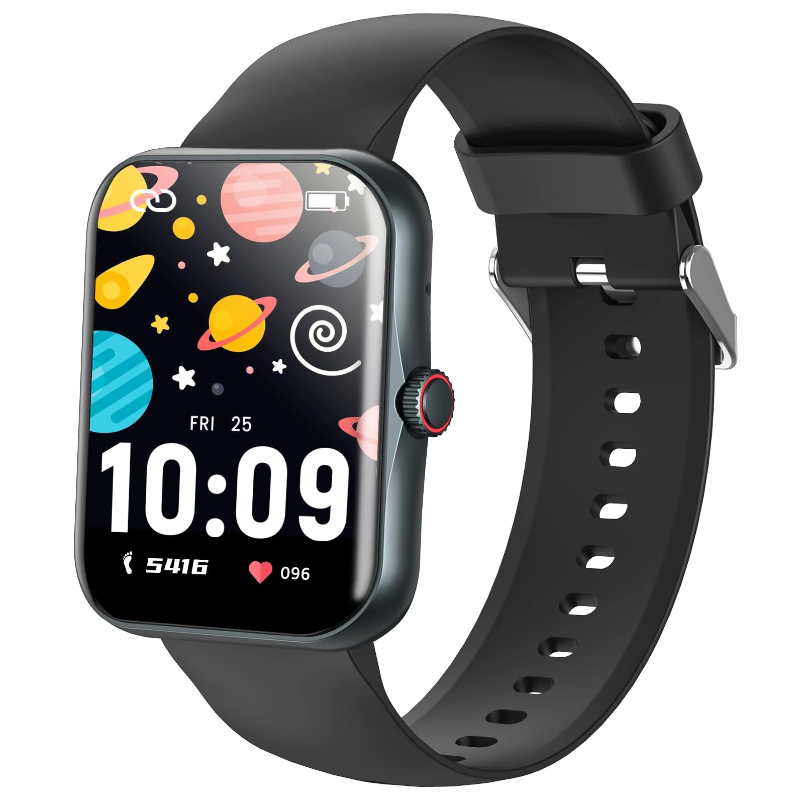 BJLBOJEY Kids Smart Watch Fitness Tracker for Boys Girls 4-12, Kids Smartwatch with 1.83'' Face, Pedometer, Sleep Tracker, 100+ Sport Mode with/without App (Black)