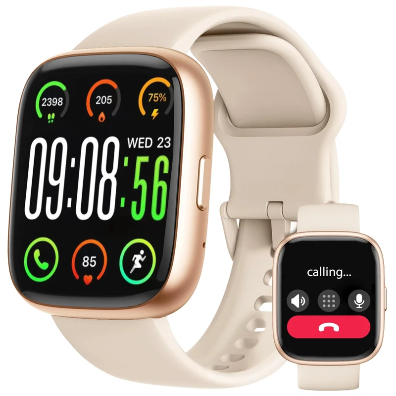 Smart Watches for Women Men, Alexa Built-in Fitness Tracker Watch with Bluetooth Heart Rate Health Monitor 100+Sports Modes IP68 Waterproof, 1.83" HD Touchscreen Smartwatch for Android iOS (Pink)