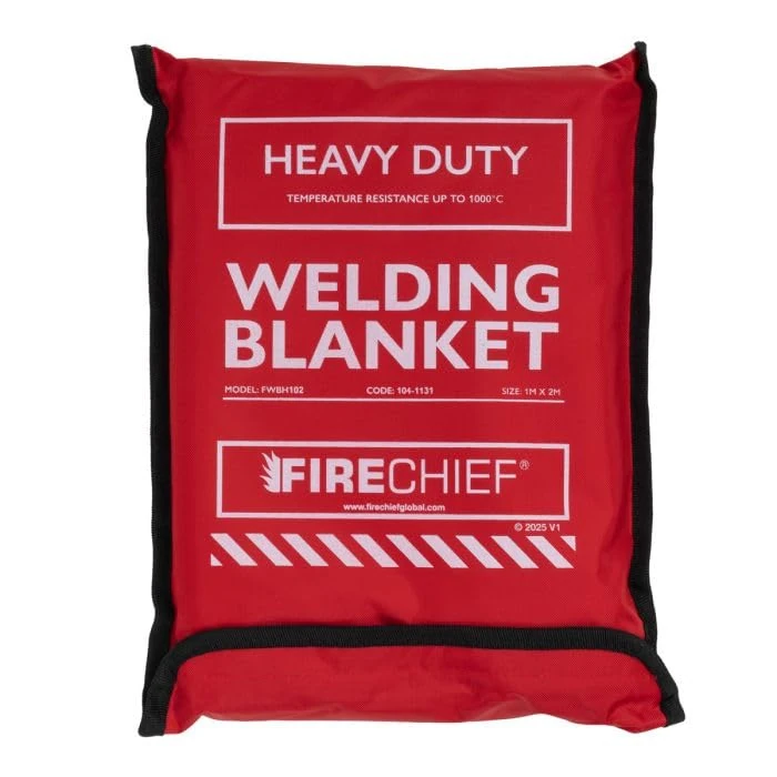 Firechief Hot Works Welding Blanket Heavy Duty 1 x 2m – High Silica Fabric, Heat Resistant up to 1000°C, Fire Resistant Welding Mat with Kevlar Stitching and Eyelets