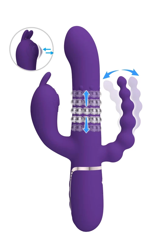Pretty Love Cammy - Triple Vibrator Purple 12 cm