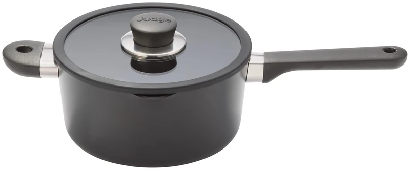 Judge Vista Ceramic 20cm Draining Saucepan – 3L, Aluminium Base with Non-Stick Ceramic Coating, Stay Cool Handles, Induction Suitable, Dishwasher Safe