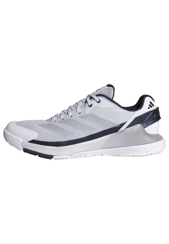 adidas Men's Crazyquick Lightstrike Padel Shoes, FTWR White/Silver met./Dark Blue, 10.5 UK