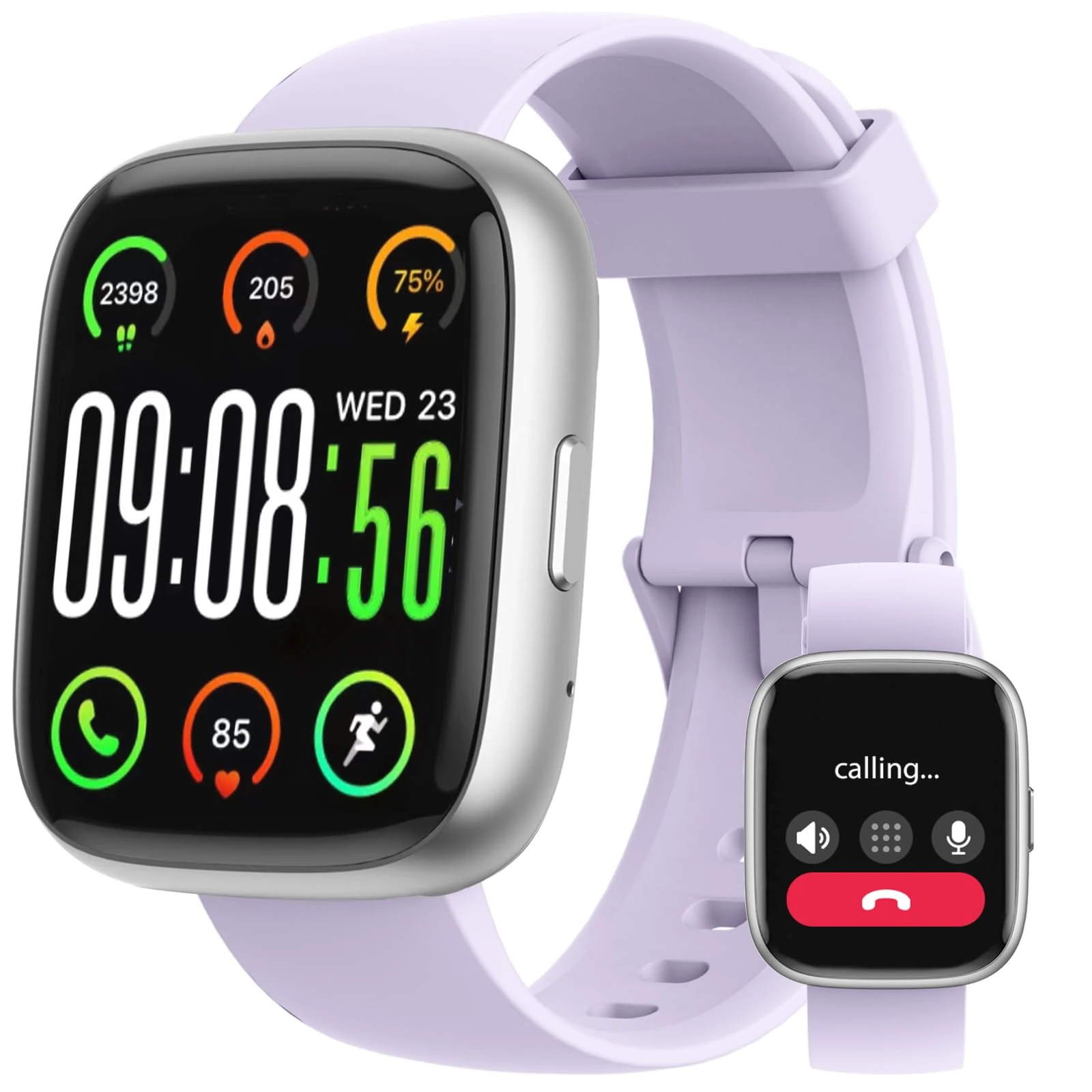 Smart Watches for Women Men, Alexa Built-in Fitness Tracker Watch with Bluetooth Heart Rate Health Monitor 100+Sports Modes IP68 Waterproof, 1.83" HD Touchscreen Smartwatch for Android iOS (Purple)