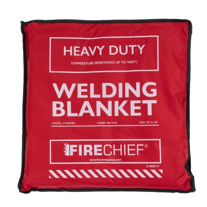 Firechief Hot Works Welding Blanket Heavy Duty 2 x 2m– High Silica Fabric, Heat Resistant up to 1000°C, Fire Resistant Welding Mat with Kevlar Stitching and Eyelets