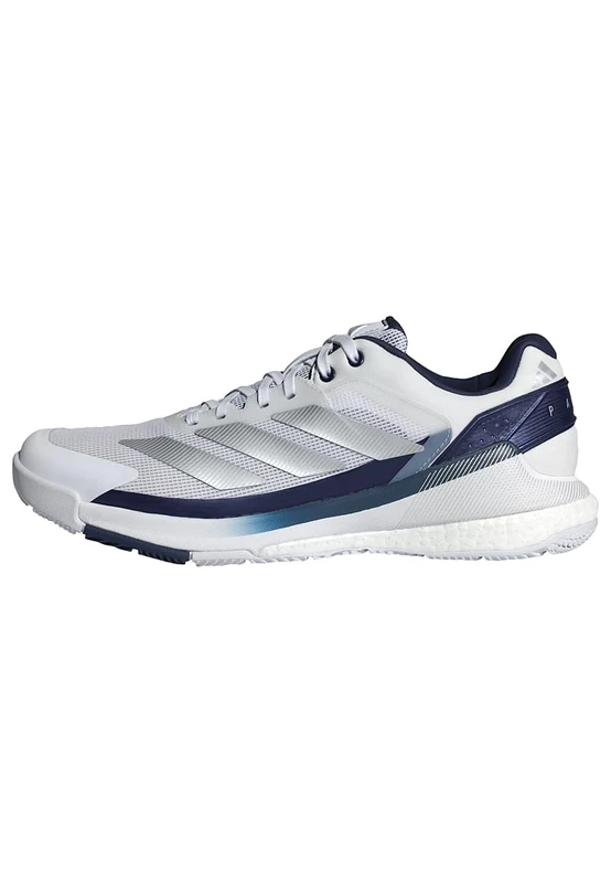 adidas Men's Crazyquick Boost Padel Shoes, FTWR White/Silver met./Dark Blue, 6.5 UK