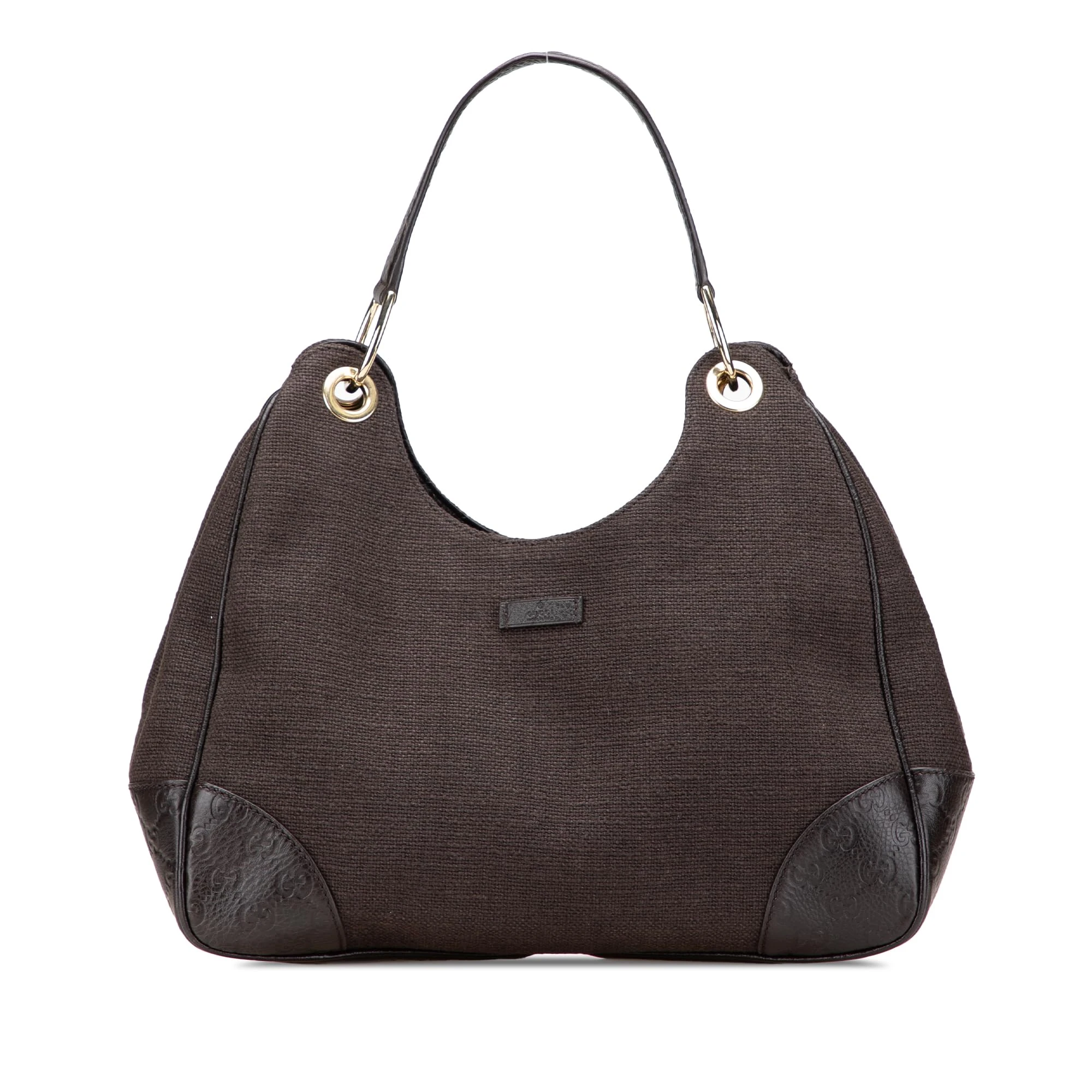 Gucci Pre-Loved Guccissima Trimmed Canvas Shoulder Bag