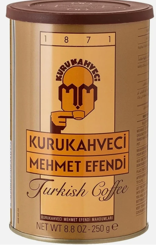 KURUKAHVECI MEHMET EFENDI Turkish Coffee, Arabica Beans, Roasted Ground,Rich Aroma, Fresh, Medium to Heavy-bodied, Original Taste Since 1871 (8.8 OZ / 250 Gr)