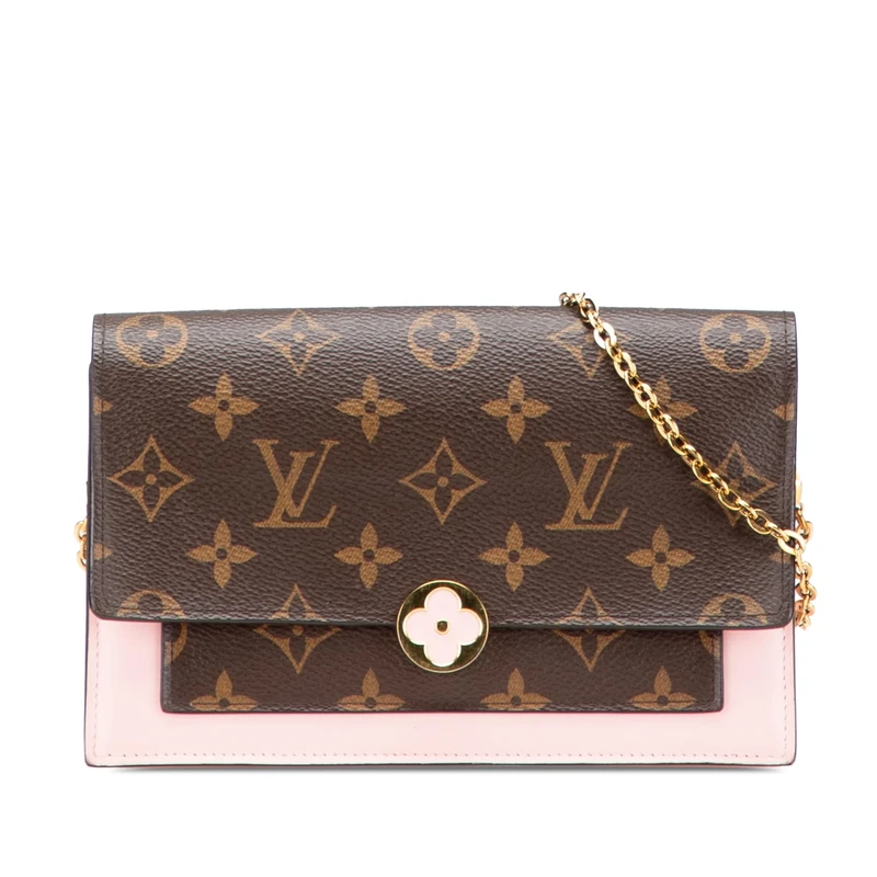Louis Vuitton Pre-Loved Monogram Flore Wallet On Chain Handbag Crossbody Bag