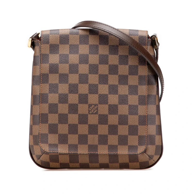 Pre-Loved Damier Ebene Musette Salsa Long Strap