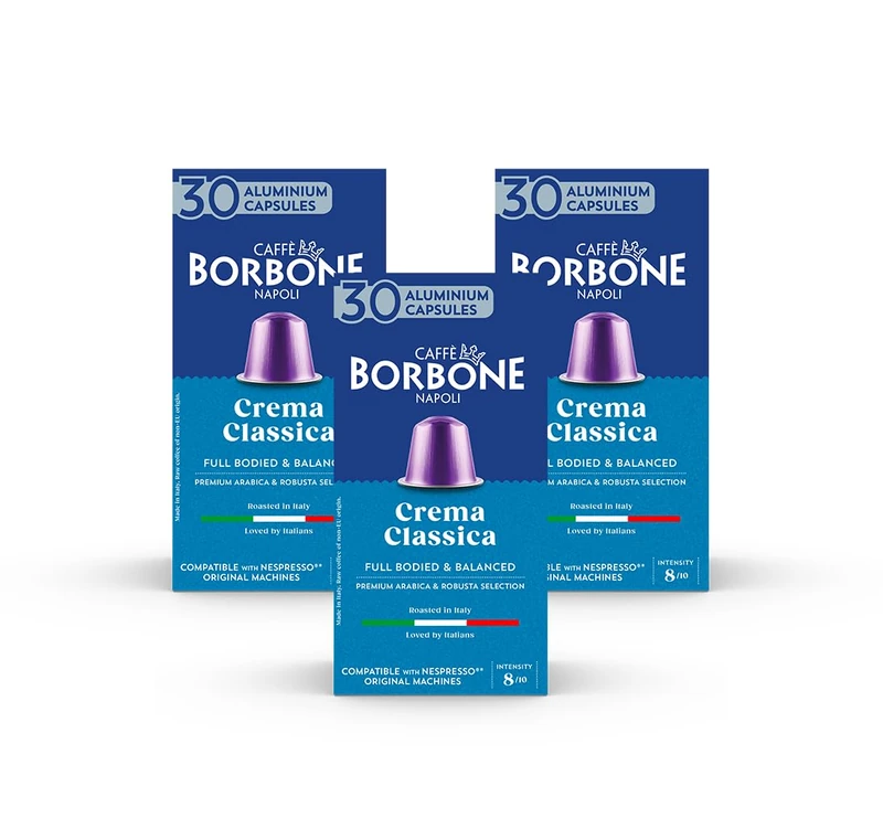 Caffè Borbone Crema Classica - 90 Coffee Capsules - Full-bodied & balanced - Compatible with Nespresso®* coffee machines for domestic use