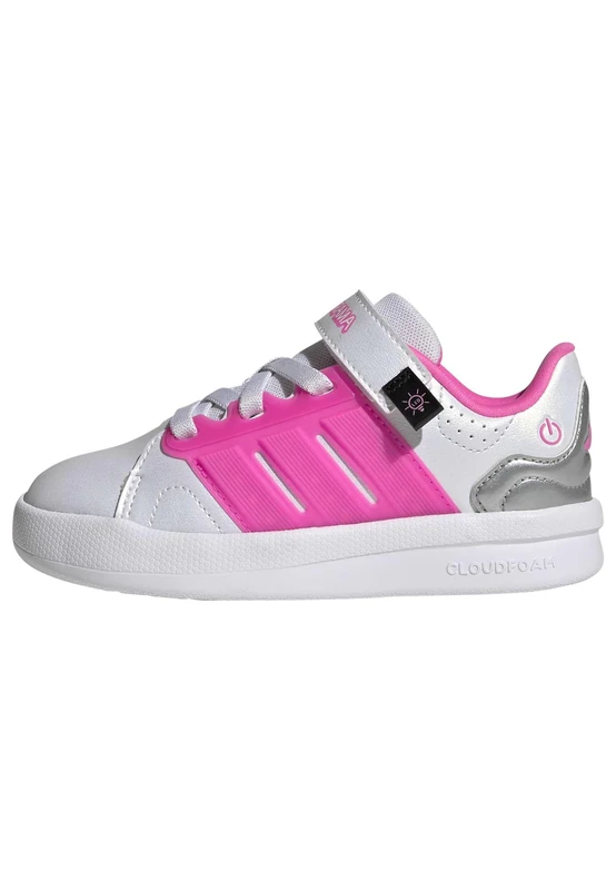 adidas Unisex Kids Lightorama Court Children Shoes, FTWR White/Lucid Pink/Silver met., 13.5 UK Child