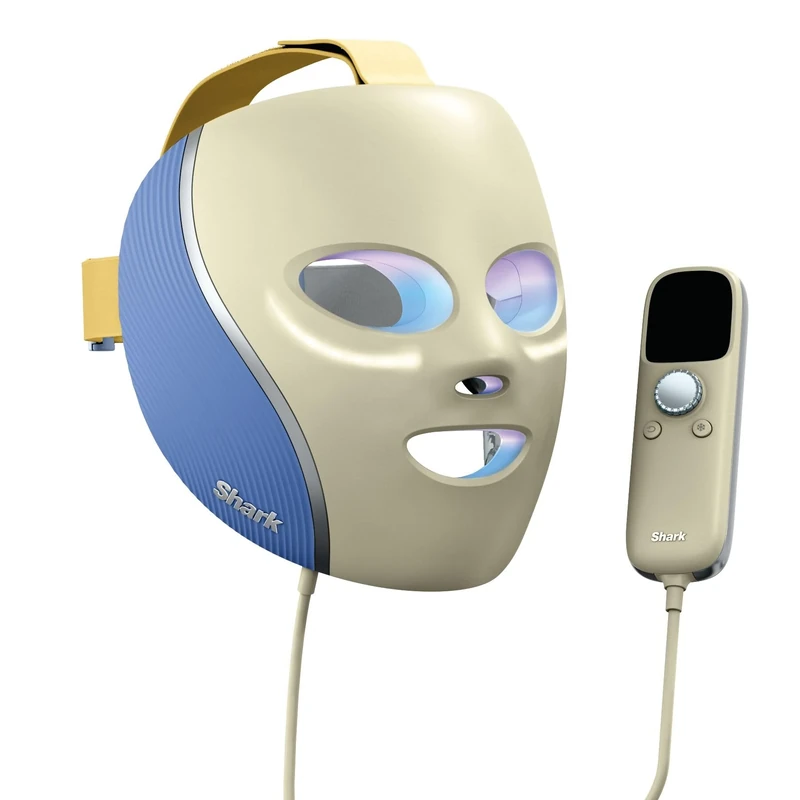 Shark CryoGlow LED Face Mask with Under-Eye Cooling, Anti-Ageing & Blemish Repair, Red & Blue LED, Infrared Light Therapy, Beauty Gifts For Her, USB-C, Remote Control, Storage Bag, Adjustable Straps