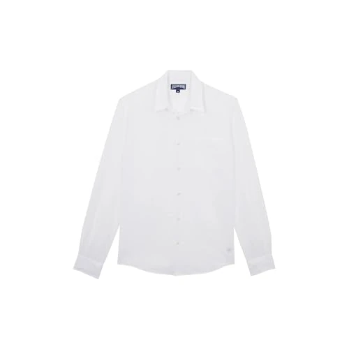 Vilebrequin, Linen And Cotton Shirt Jacquard Turtle Monogram, Xl, White