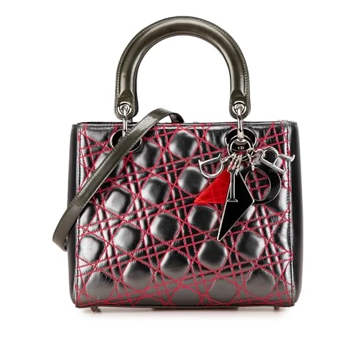 Dior Pre-Loved Anselm Reyle Medium Metallic Lambskin Cannage Lady Handbag