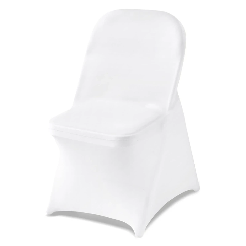 VEVOR 150 Pcs White Chair Covers, Polyester Spandex Chair Cover, Stretch Slipcovers for Wedding Party Dining Banquet Flat-Front Chair Covers, Fits Chair Measures up to 17.72 x 18.11 x 30.31 inch