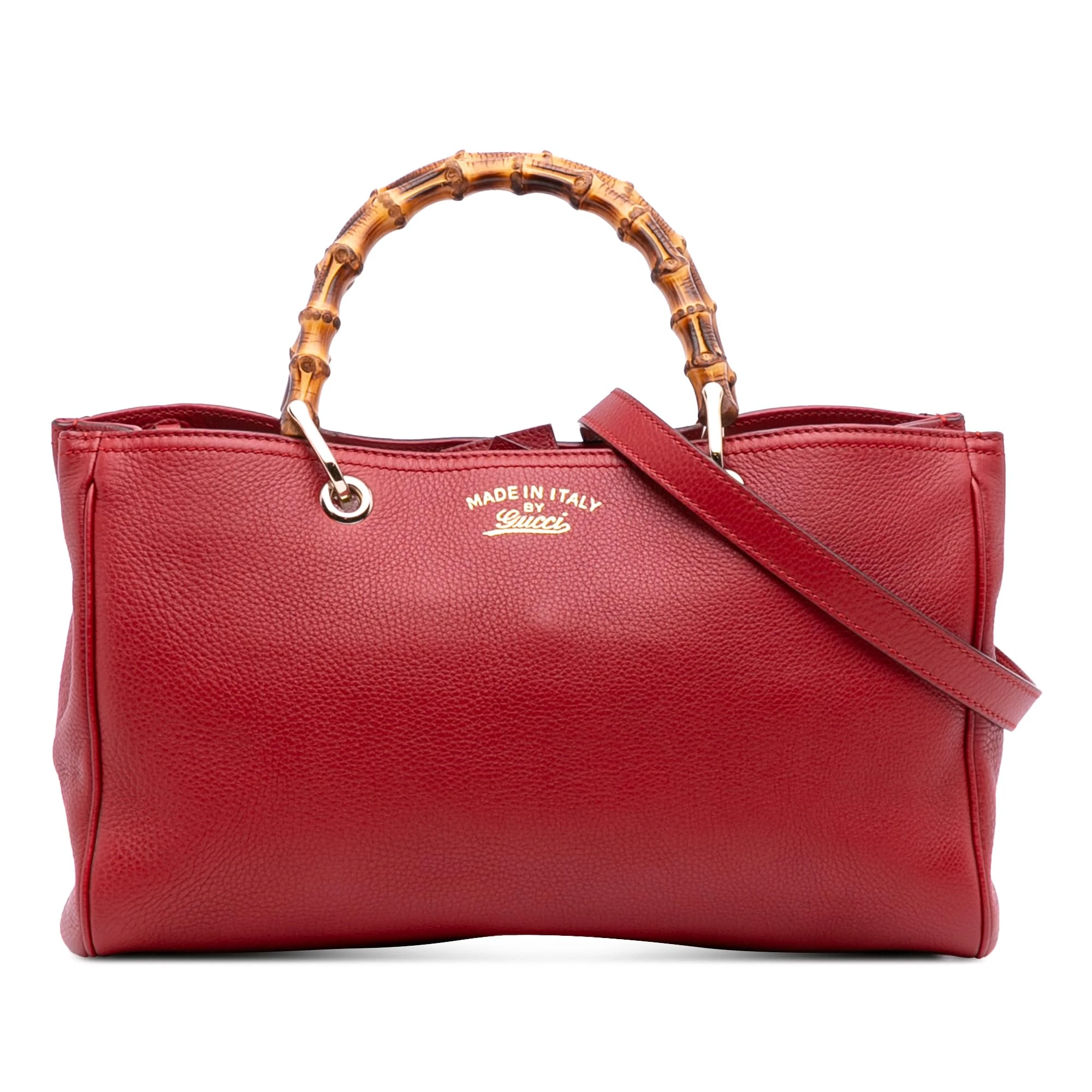 Gucci Pre-Loved Medium Calfskin Bamboo Shopper Satchel
