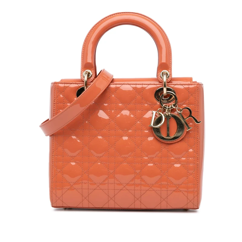 Dior Pre-Loved Medium Patent Cannage Lady Handbag
