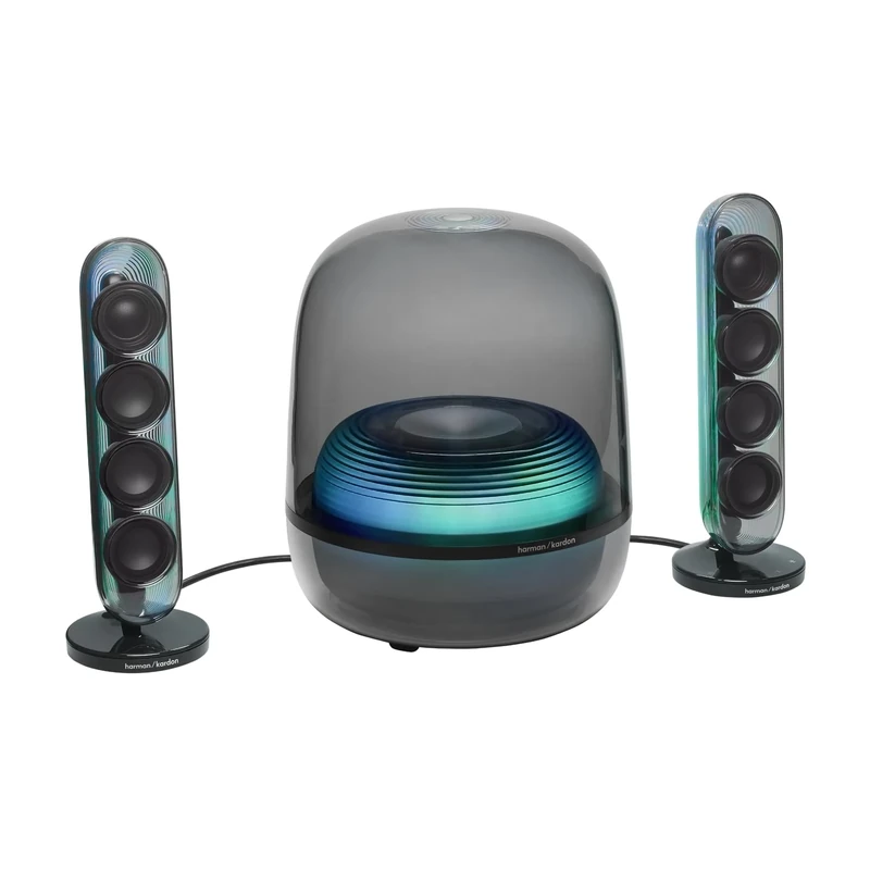 Harman Kardon SoundSticks 5 Home Bluetooth Speaker, 3-Way Speaker Design, Single-Cable HDMI ARC Connectivity, Multi-Speaker Connection by Auracast, Colourful Lightshows, Black