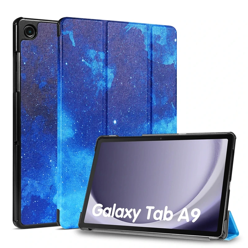 Smart Case For Samsung Galaxy Tab A9 8.7 inch Released 2023 and Model Numbers are SM-X110, SM-X115 Magnetic Stand Cover (Starlight Blue)