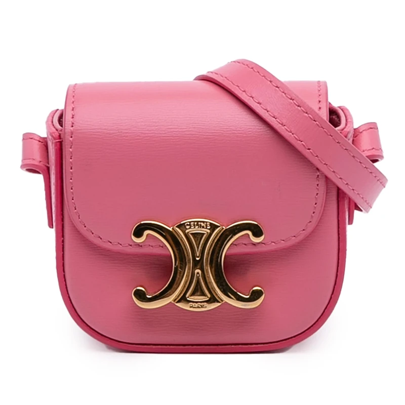 Celine Pre-Loved Mini Shiny Calfskin Triomphe Crossbody Bag