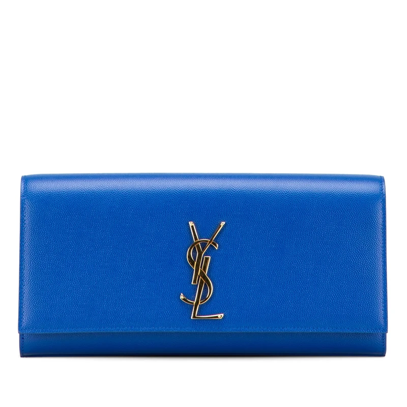 Yves Saint Laurent Pre-Loved Grain De Poudre Monogram Cassandre Clutch Bag