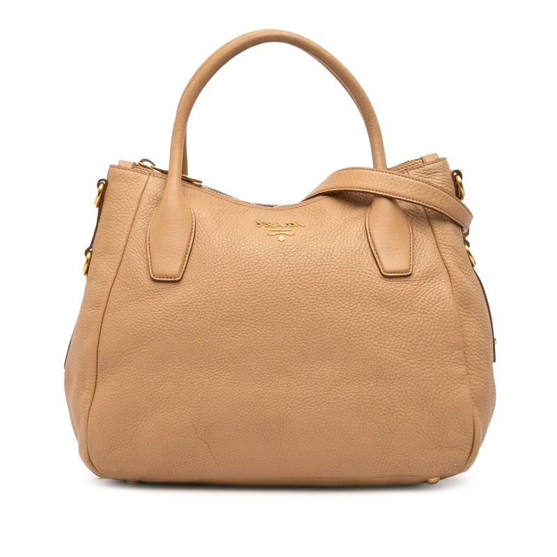 Prada Pre-Loved Vitello Daino Sacca 2 Manici Convertible Tote Handbag