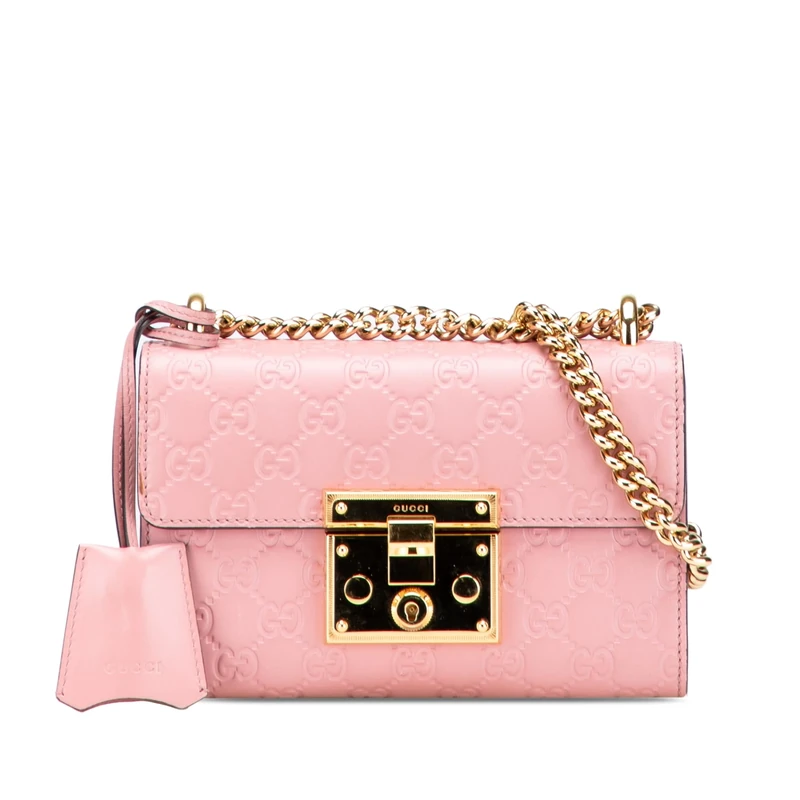 Gucci Pre-Loved Small Guccissima Padlock Crossbody Bag
